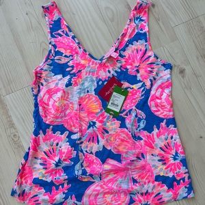 NWT Lilly Pulitzer Size M Bennet Blue Bay Dreamin Tank Top